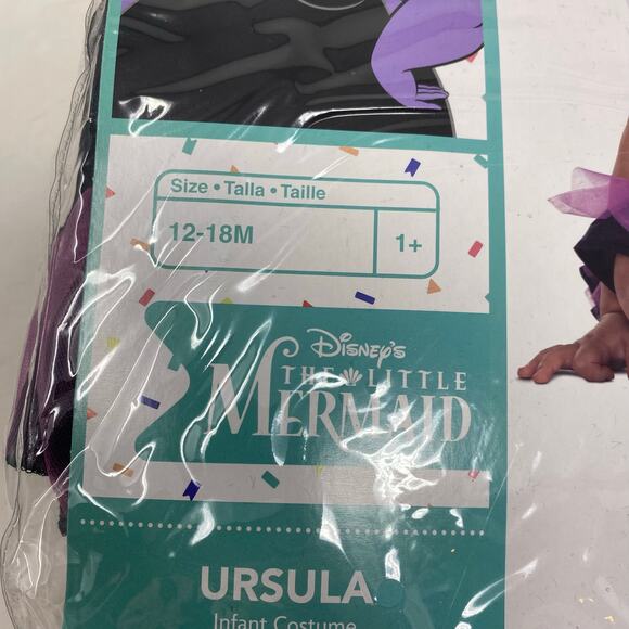 Disney Baby The Little Mermaid Infant Ursula Dress Costume Size 12-18 Months - Picture 2 of 5